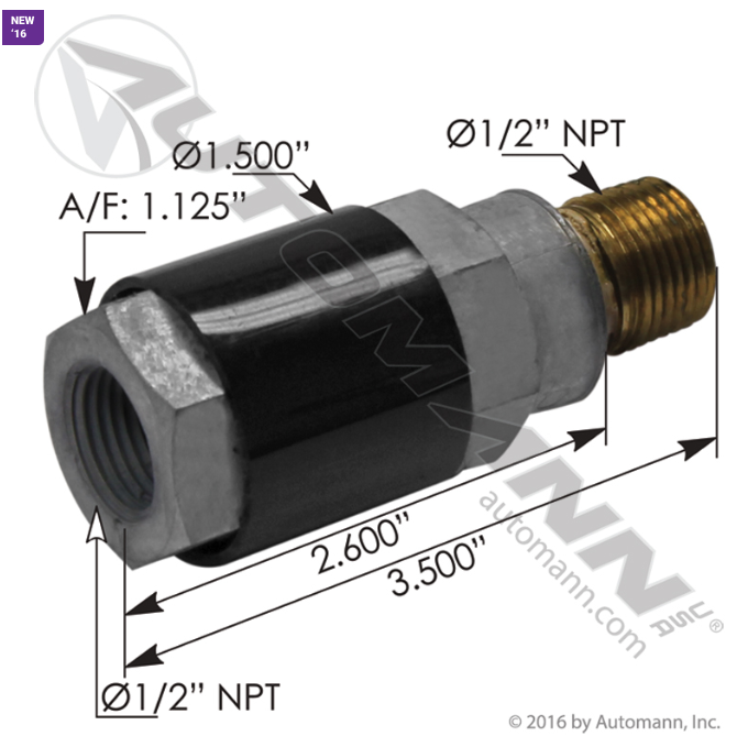 801095 Quick Release Valve In-Line For Tectran