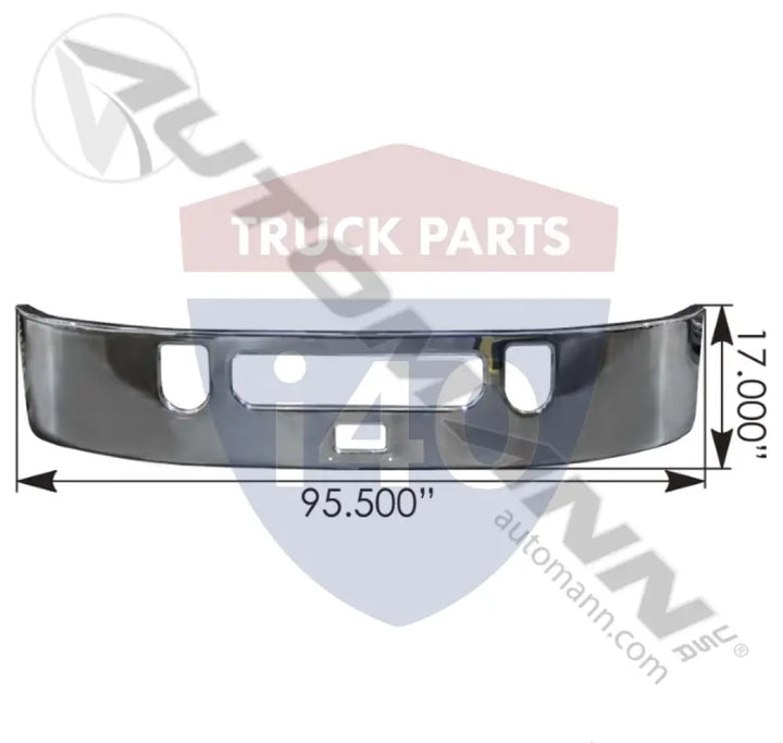 Automann 564.62111C Bumper Chrome Mack 17in Pinnacle CXU - Bumper Chrome Mack 17in Pinnacle CXU
