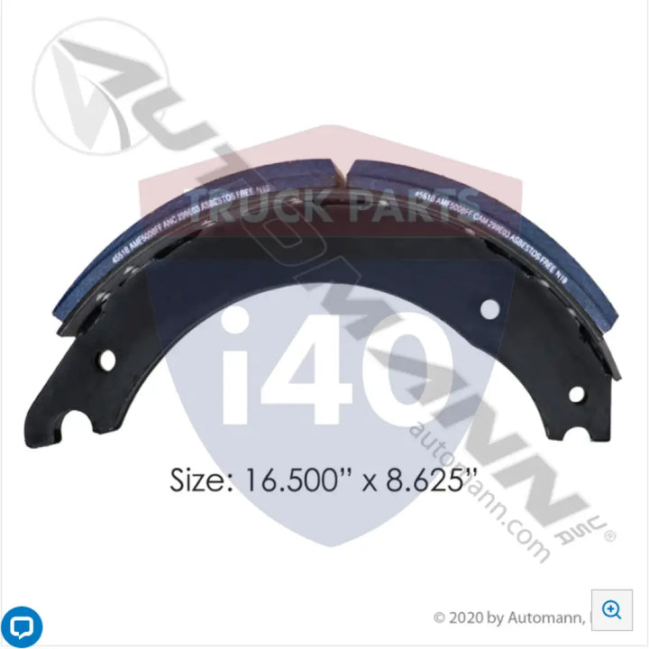 Automann 143.455183.50 Lined Brake Shoe 16.500in 8.625in - 20K Lb GAWR