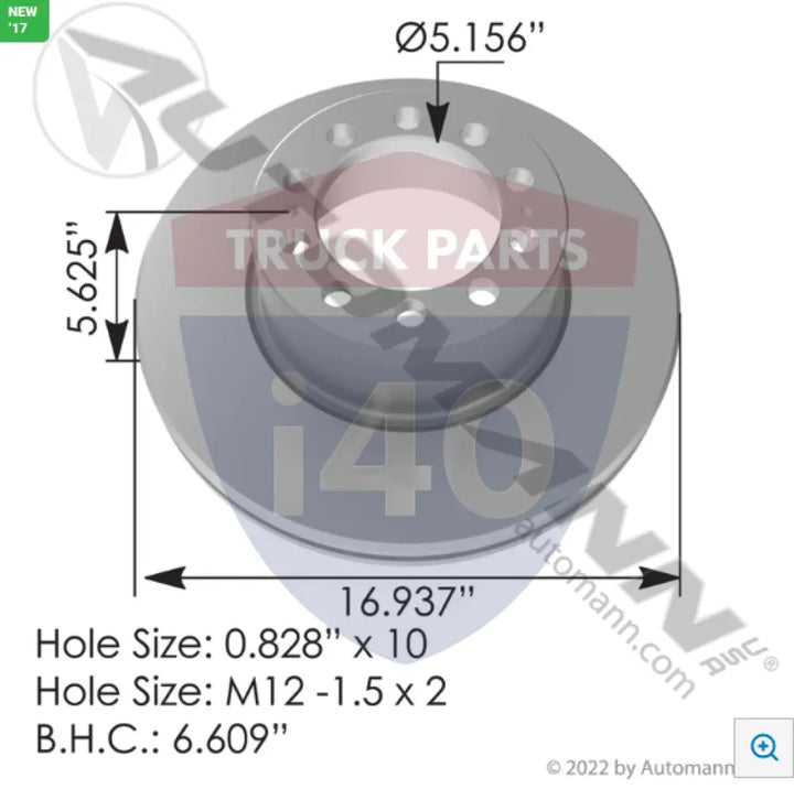 A9434210412 Air Disc Rotor For Freightliner - Hat Shape