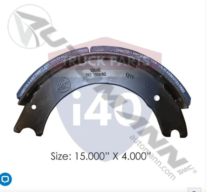 SF5501308E Lined Brake Shoe 15.000in 4.000in For Meritor - 20K Lb GAWR