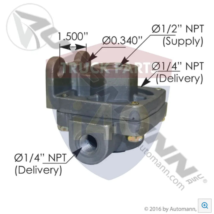 288251 Quick Release Valve 3/8in Supply Port For Bendix - Quick Release Valves