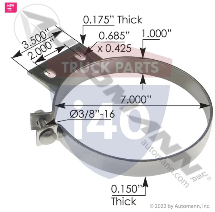 MB7PBS Stack Mtg Bracket 7in SS Peterbilt For Grand Rock - Stack Mtg Bracket 7in SS Peterbilt