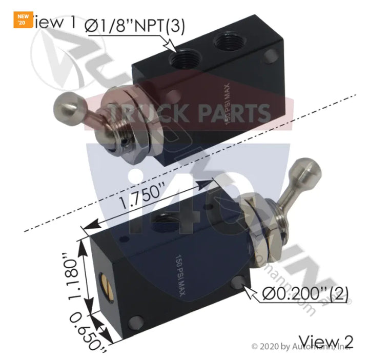 Apsco 170.VTS2AP Air Toggle Valve - Air Toggle