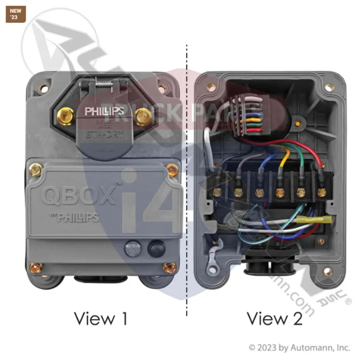 Phillips PHI16-8510PL QBOX Nosebox w/QCS2 Socket PERMALOGIC - Tractor & Trailer Power Management