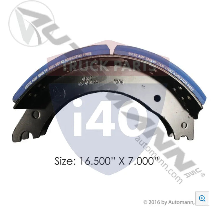 HV774515QR Lined Brake Shoe 16.500in 7.000in For Haldex - 20K Lb GAWR
