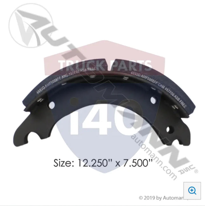 Automann 143.469283.50 Lined Brake Shoe - 20K Lb GAWR