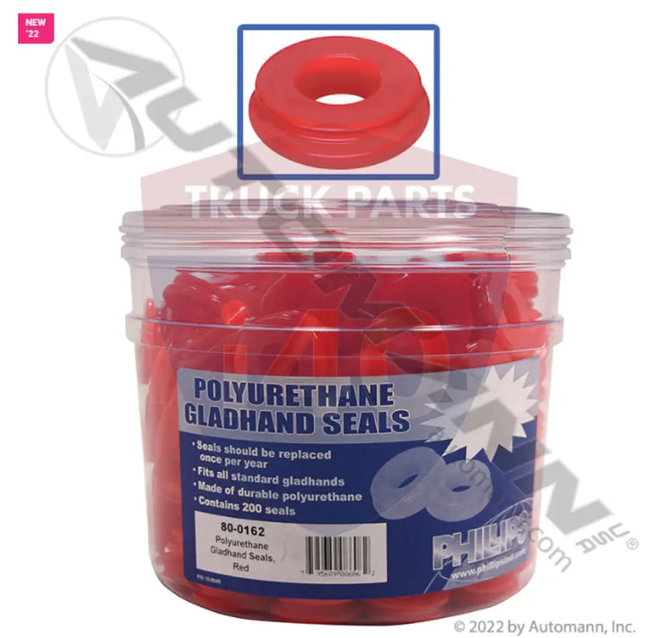 Phillips PHI80-0162 Gladhand Seal Bucket - Emergency Poly Pacj of 200 - Gladhand Seals