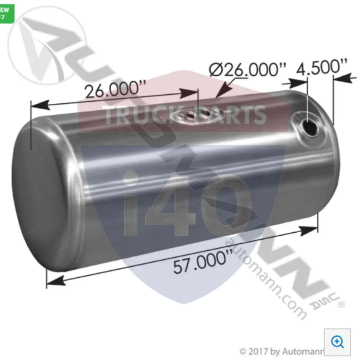 Automann 576.75125260DR Fuel Tank Round Peterbilt - Fuel Tank Round Peterbilt