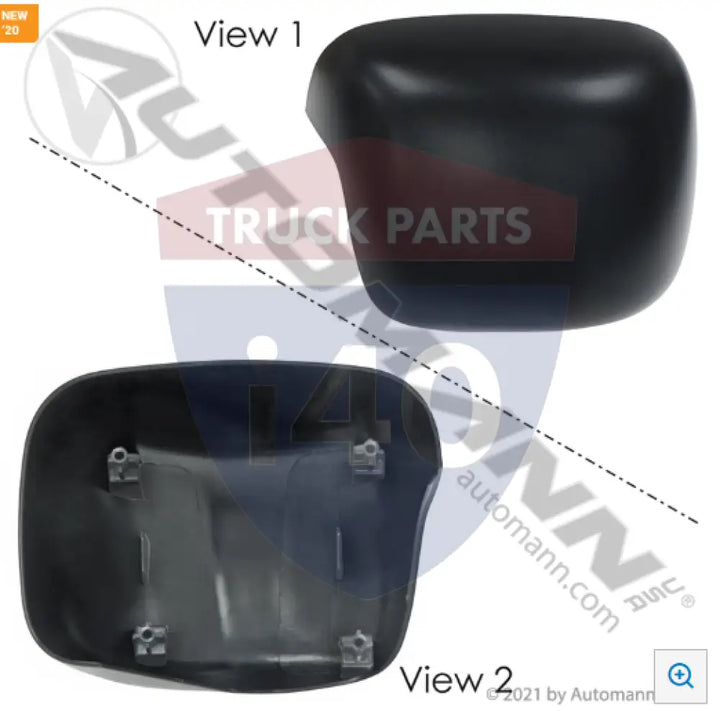 Automann 563.46096 Mirror Back Cover RH Black Freightliner - Mirror Back Cover RH Black Freightliner