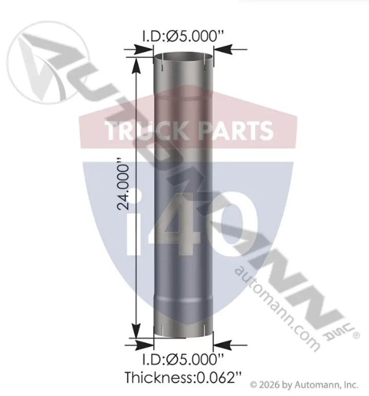 Automann 562.U74524A Exhaust Repair Section 5in ID 24in - Exhaust Repair Section 5in ID x 24in L