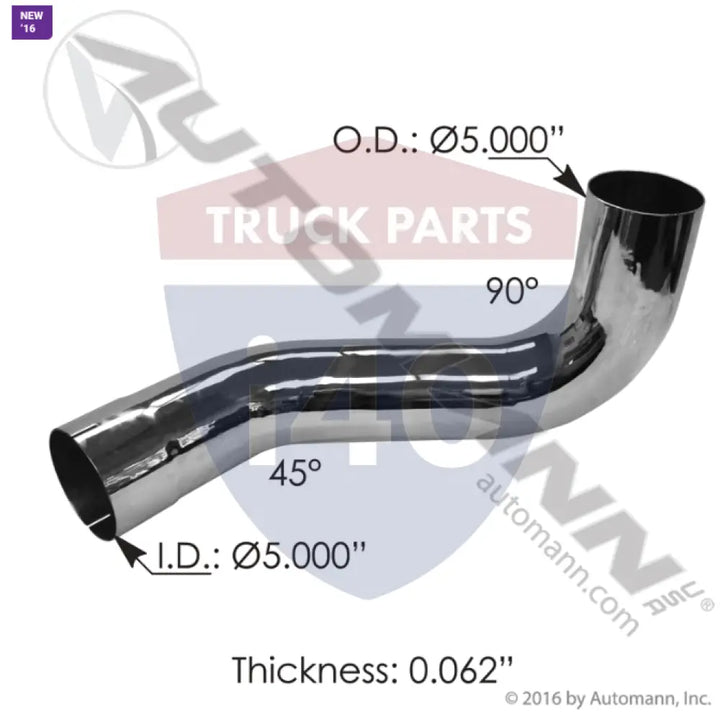 K18014764CP Exhaust Elbow Chrome LH For Kenworth - Exhaust Elbow Chrome LH Kenworth