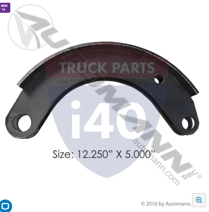 Automann 142.466180 Unlined Brake Shoe 12.250in 5.000in - Brake Width - 5 in