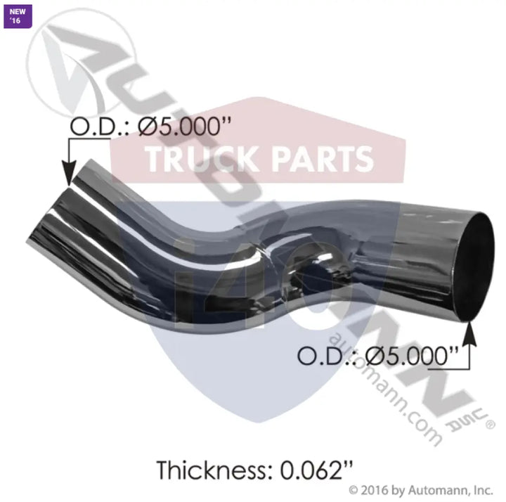 Automann 562.U7513059RC Exhaust Elbow Chrome RH Peterbilt - Exhaust Elbow Chrome RH Peterbilt