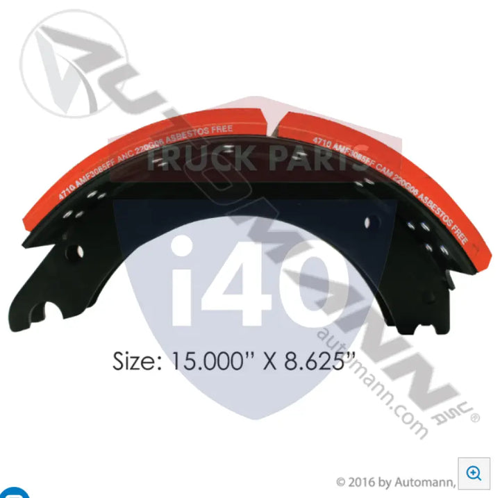 SF5574710QP Lined Brake Shoe 15.000in 8.625in - 23K Lb GAWR