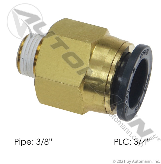 016187 PLC Male Connector 3/4 3/8in For Velvac