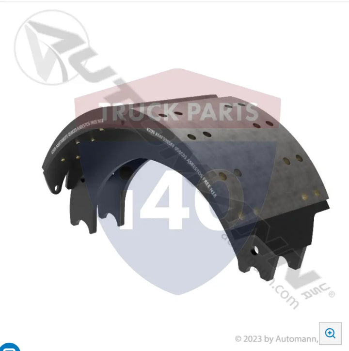 Automann 143.470981.60 Lined Brake Shoe 16.500in 7.000in - 20K Lb GAWR