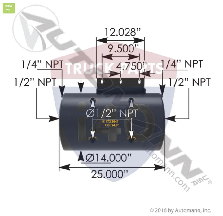 3573647 Air Tank LH For Oshkosh - Oshkosh