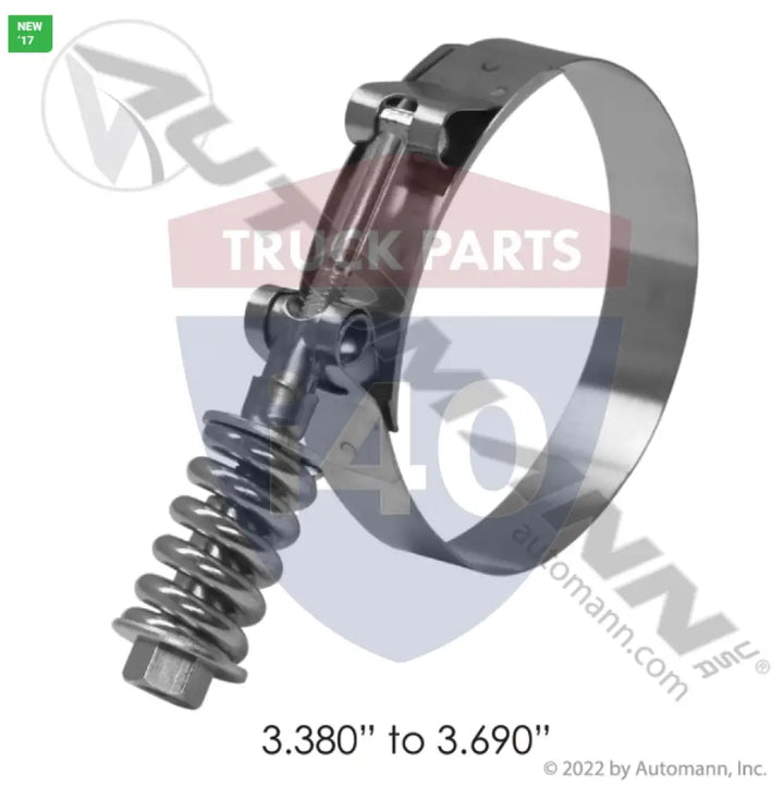 B92240338 HD T-Bolt Clamp 3.38in to 3.69in For - Spring Loaded T-Bolt Clamps - Heavy Duty