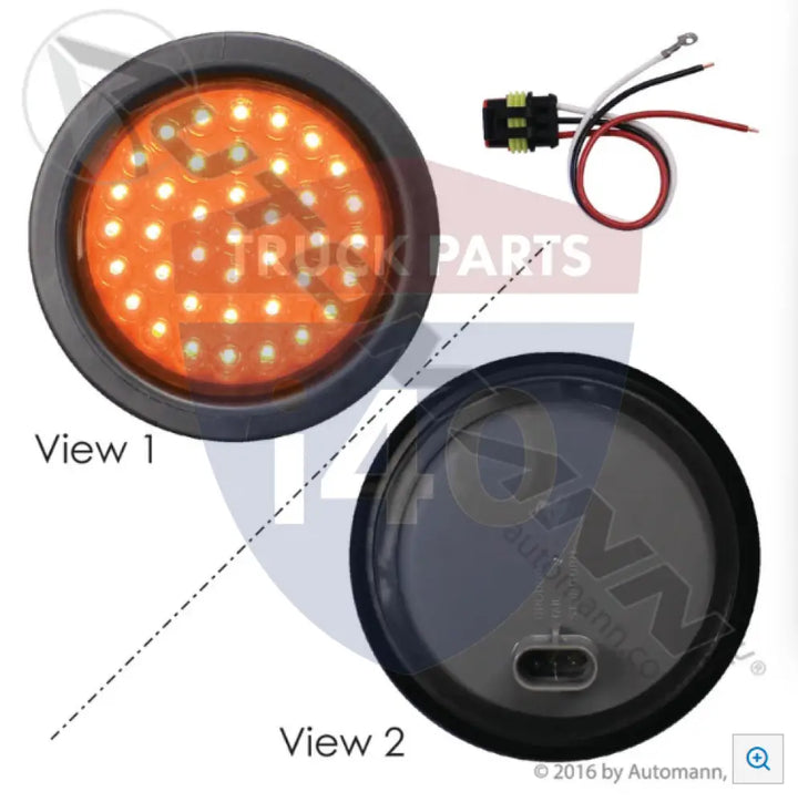 Automann 571.LD43A39-K Aux Flashing Light Kit LED 4in Amber - Aux Flashing Light Kit LED 4in Amber