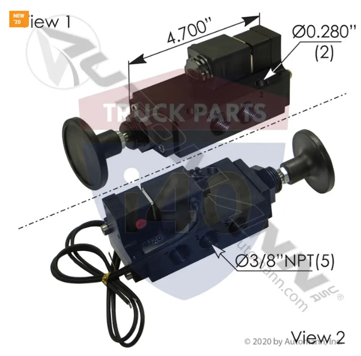 17523-01 Push Pull Solenoid Air Valve 4 Way For Watson & Chalin - Push-Pull
