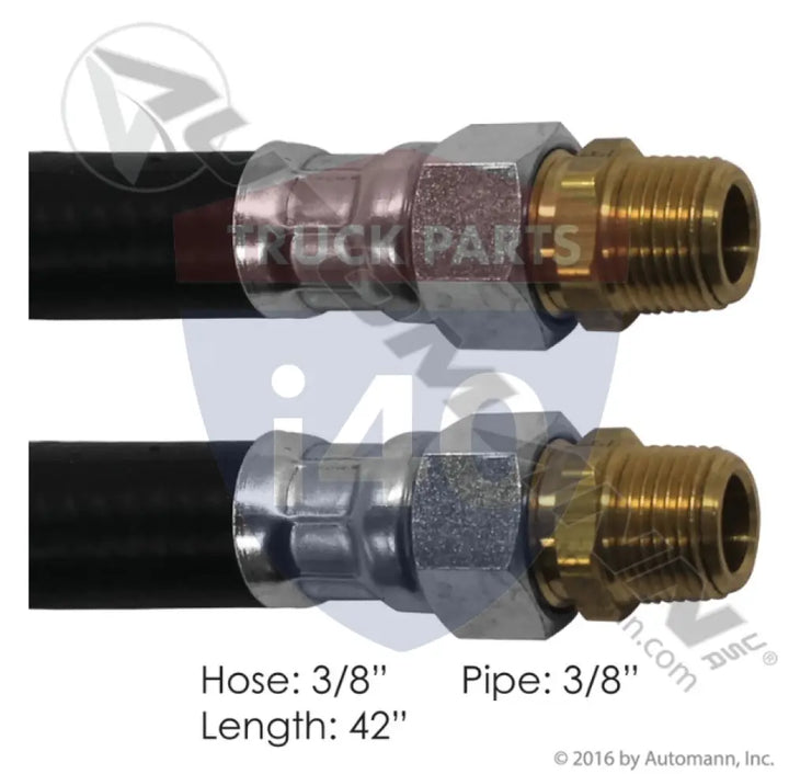 16442 Air Hose Assy 3/8in 3/8in Swivels-42in For Haldex - Dual 3/8’’ NPT Swivel Ends