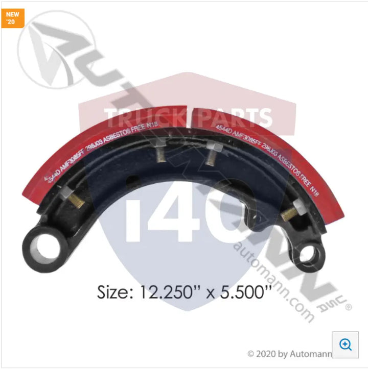 Automann 143.454480.30 Lined Brake Shoe 12.250in 5.500in - 23K Lb GAWR
