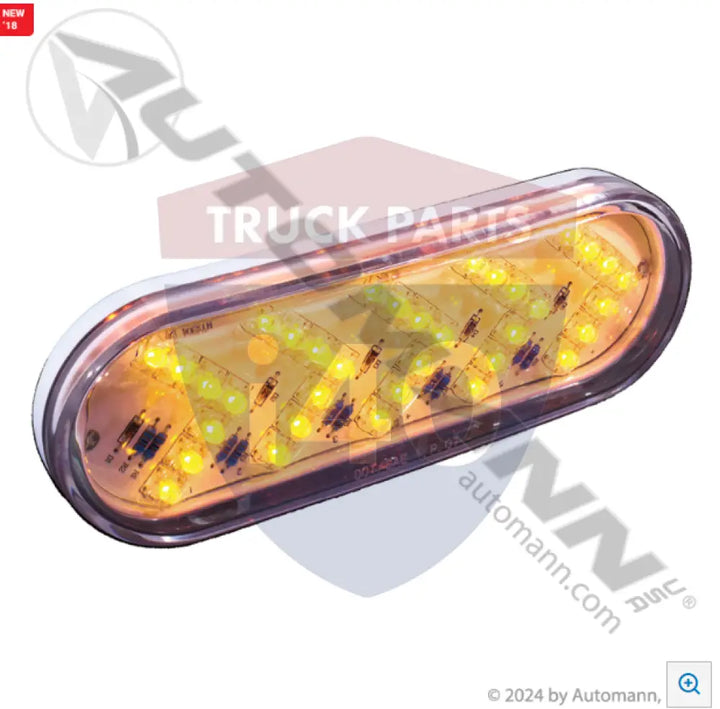 TLEDSOBCA Turn Signal 6in Oval SEQ LED Amber Clear For Trux - Turn Signal 6in Oval SEQ LED Amber Clear