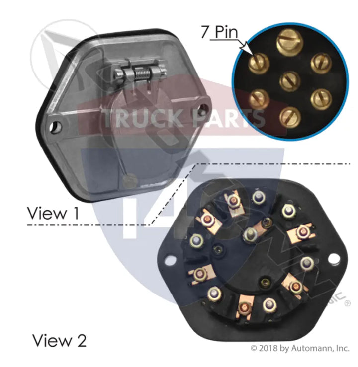 GT301730P HD Socket 7 Way With 30 AMP Breaker For Globetech - 7-Way Sockets with Rear Studs