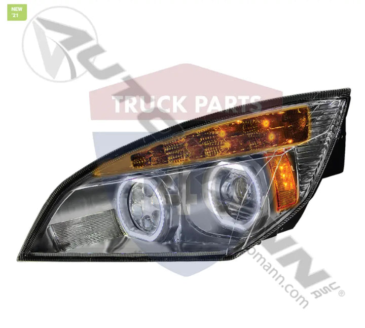 Automann 564.46001DCY Headlamp LH Chrome LED Freightliner P4 - Headlamp LH Chrome LED Freightliner P4