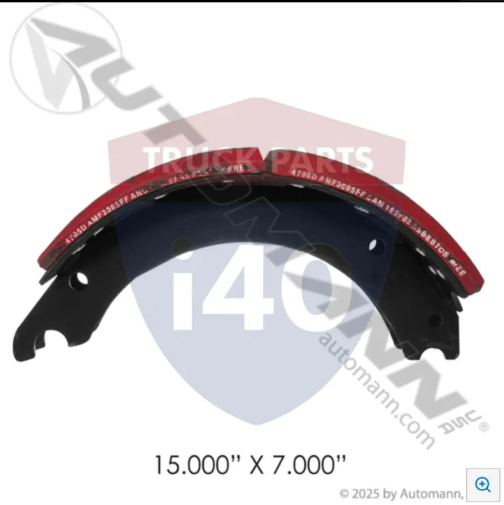 Automann 143.470580.30 Lined Brake Shoe 15.000in 7.000in - 23K Lb GAWR