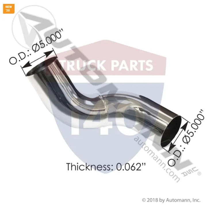 1411380RCP Exhaust Pipe Chrome RH For Peterbilt - Exhaust Pipe Chrome RH Peterbilt