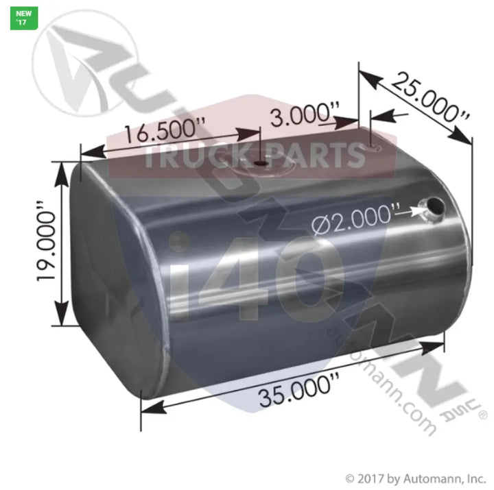 Automann 576.55063190PFX Fuel Tank Rectangular IHC - Fuel Tank Rectangular IHC
