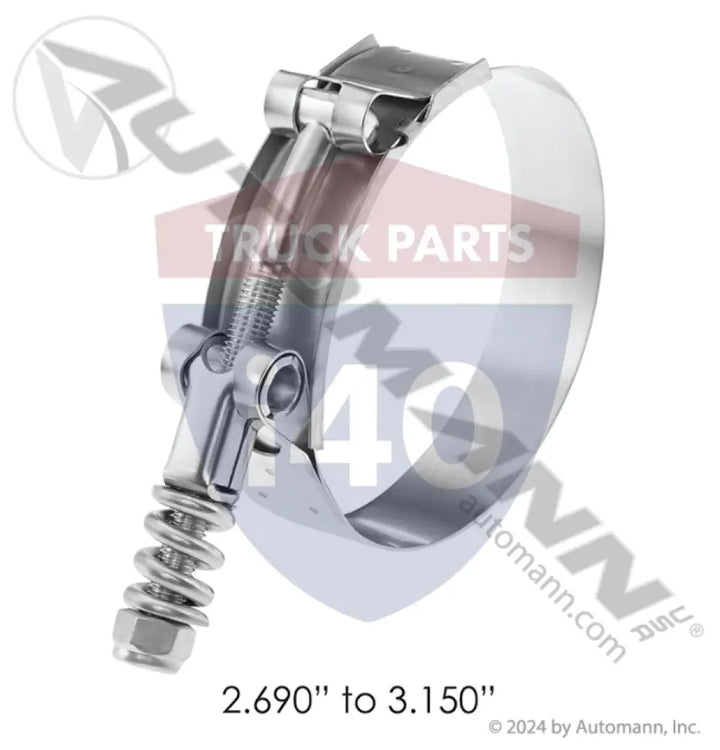 Breeze B92260269 Spring T-Bolt Clamp 2.69in to 3in - Spring Loaded T-Bolt Clamps - Standard