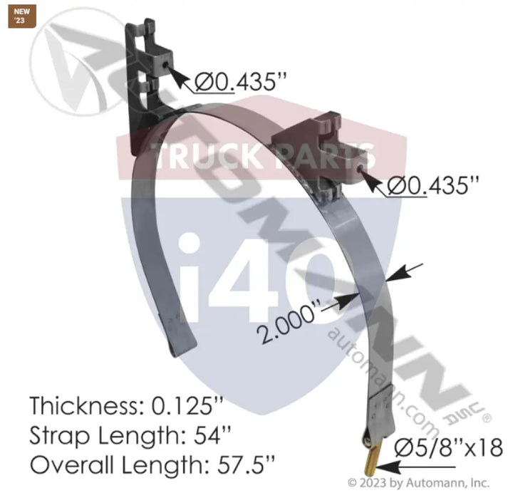 25111264 Fuel Tank Strap LH-RH Bright For Mack - Fuel Tank Strap LH-RH Bright Mack