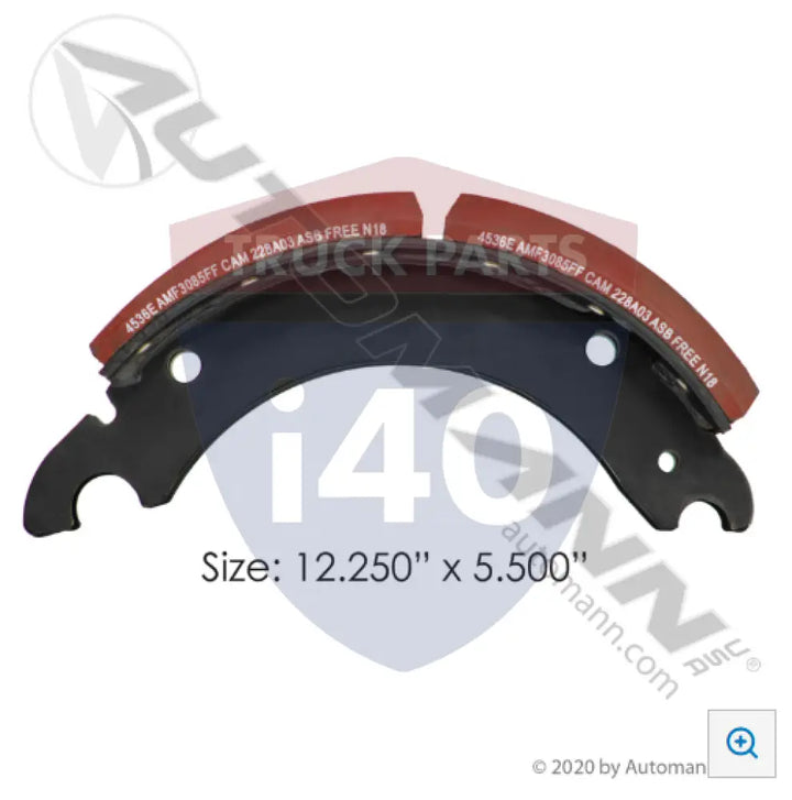 Automann 143.453680.30 Lined Brake Shoe 12.250in 5.500in - 23K Lb GAWR