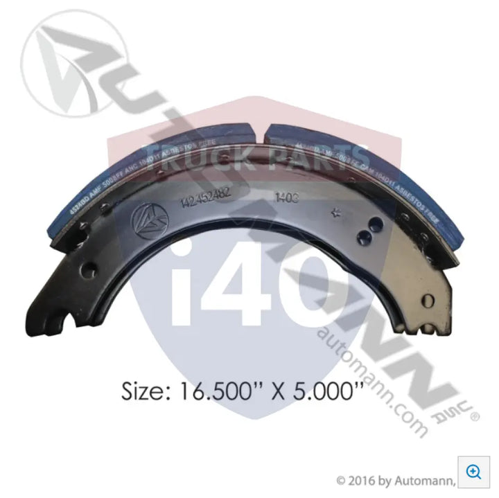 Automann 143.452482.50 Lined Brake Shoe 16.500in 5.000in - 20K Lb GAWR