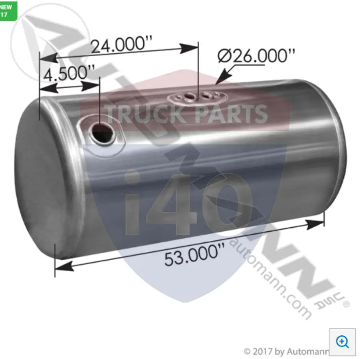 Automann 576.75110260PR Fuel Tank Round Peterbilt - Fuel Tank Round Peterbilt