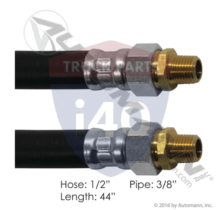 Automann 177.73844 Air Hose Assy 1/2in 3/8in Swivels-44in - Dual 3/8’’ NPT Swivel Ends