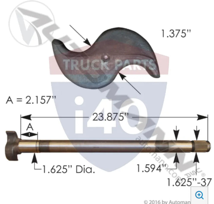 17-617 Camshaft LH For Spicer - Fruehauf