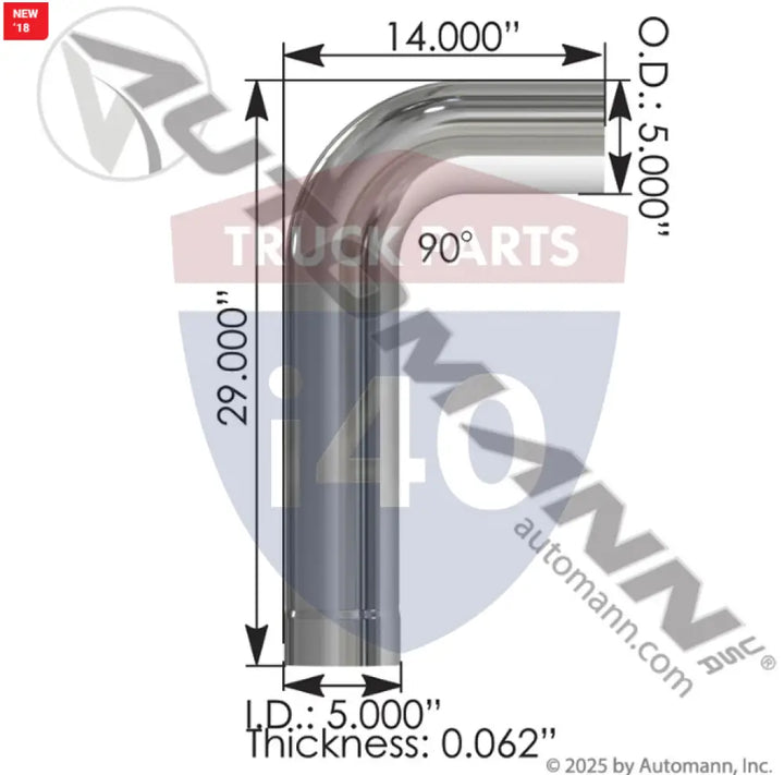 0409833007 Exhaust Elbow Chrome For Freightliner - Exhaust Elbow Chrome Freightliner