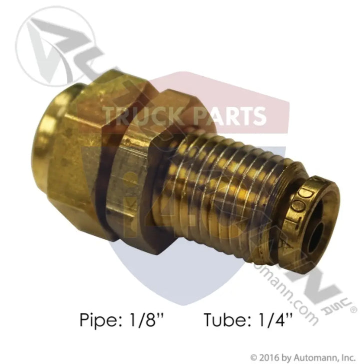 Automann 177.13B864A Brass PLC FM Bulkhead Union 1/4 1/8in - Bulkhead Unions-Brass