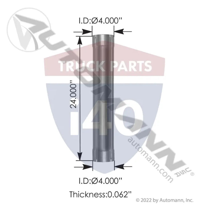 Automann 562.U74424A Exhaust Repair Section 4in ID 24in - Exhaust Repair Section 4in ID x 24in L
