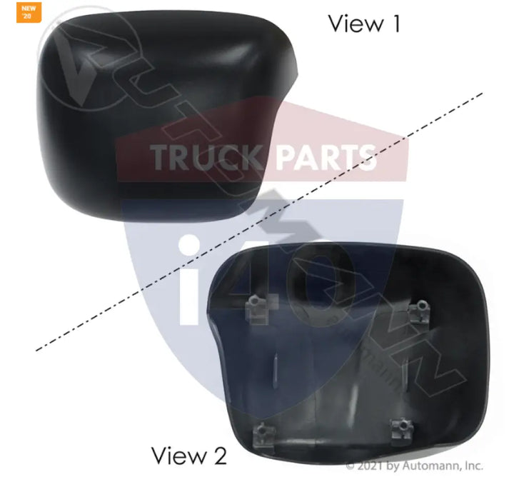 Automann 563.46095 Mirror Back Cover LH Black Freightliner - Mirror Back Cover LH Black Freightliner