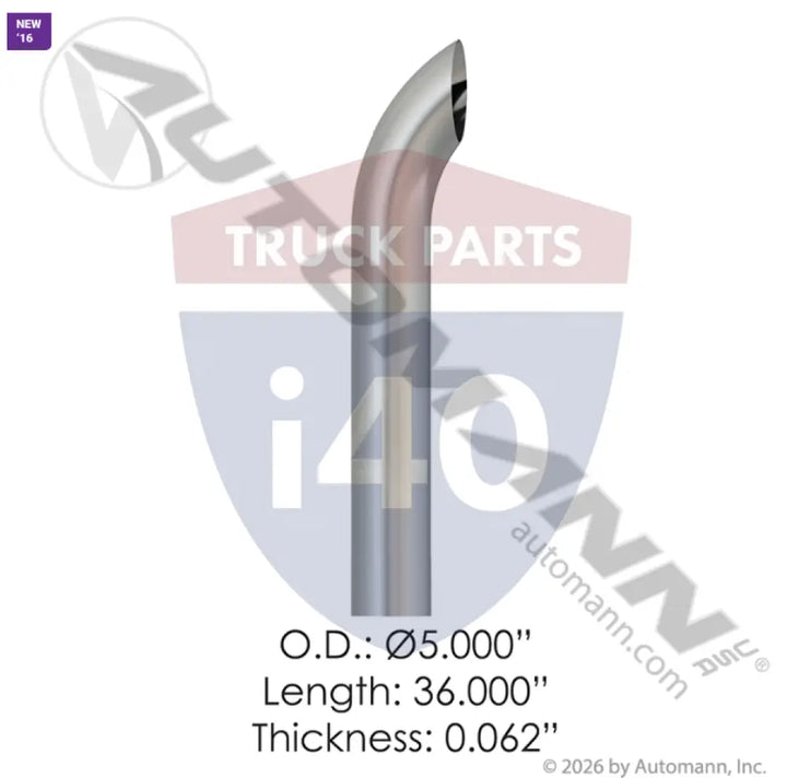 Automann 562.U5536SC Chrome Stack 36in Length 5in OD - Chrome Stack 36in Length 5in OD