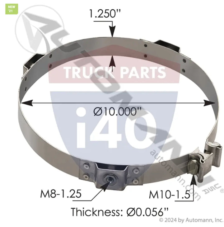 Automann 562.U7514695A Heat Shield Clamp Peterbilt - Heat Shield Clamp Peterbilt
