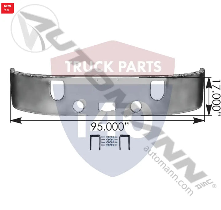 Automann 564.62109C Bumper Chrome Mack 17in Vision CX - Bumper Chrome Mack 17in Vision CX