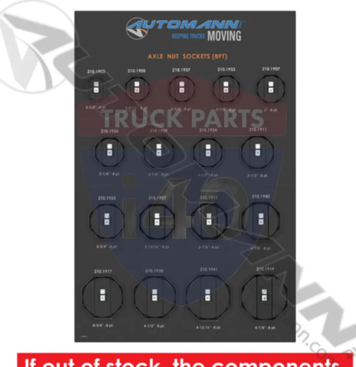 Automann 210.ASB8 Axle Nut Socket ASST 8 PT - Wrenches