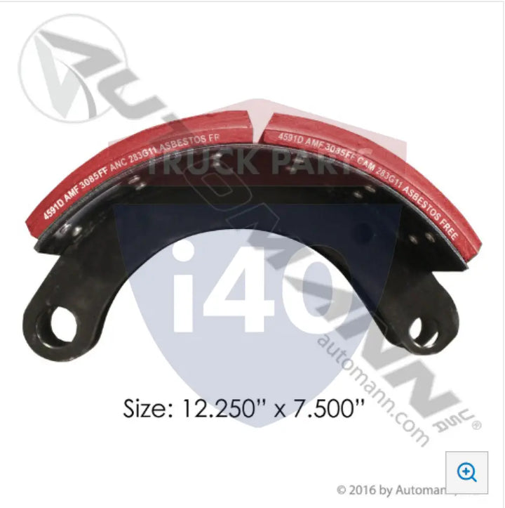 GG4591SFTR Lined Brake Shoe 12.250in 7.500in For Haldex - 23K Lb GAWR