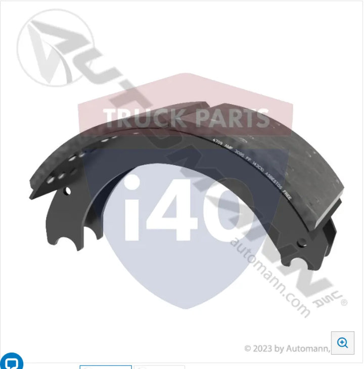 GN4709ES2R Lined Brake Shoe 16.500in 7.000in For Haldex - 20K Lb GAWR